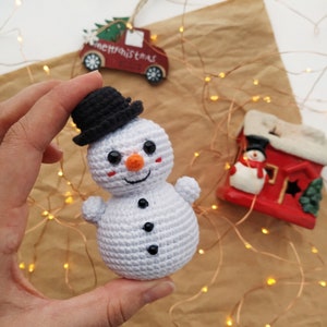 Snowman christmas ornament crochet pattern snowman amigurumi pattern PDF in English snowman crochet pattern, Baby toy patterns image 4