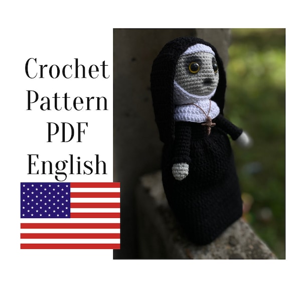 Nun doll Crochet pattern,Valak the Demon Nun, amigurumi crochet nun, halloween decor nun, Crochet patterns