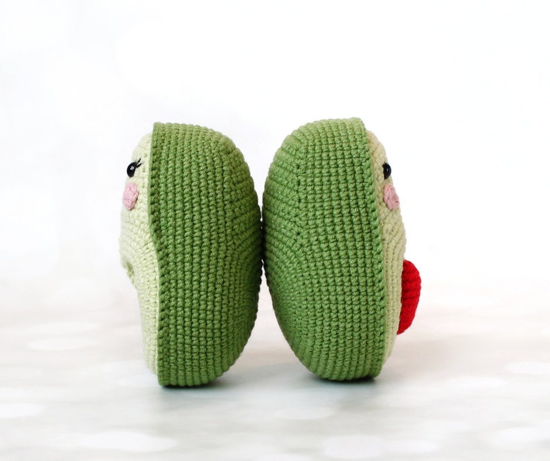 Avocados in Love Crochet Pattern Avocado with Heart Seed Amigurumi Crochet Pattern PDF in English Fruit animals image 5