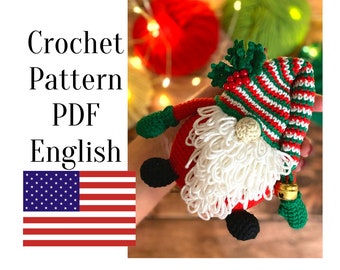 Christmas Gnome Crochet PATTERN, crochet swedish gnome, Christmas pattern toy, Amigurumi gnome pattern, Christmas toy, Crochet patterns