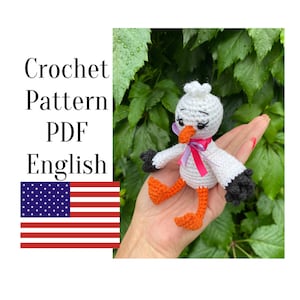 Baby Stork Crochet pattern toys , Amigurumi Stork pattern, Stork nursery decor, baby shower gift idea, Crochet patterns