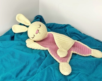 BUNNY Lovey Crochet Pattern | Rabbit Security Blanket Toy | Amigurumi Comforter Cuddle Toy | PDF Easy Crochet Pattern | Lovey toy patterns