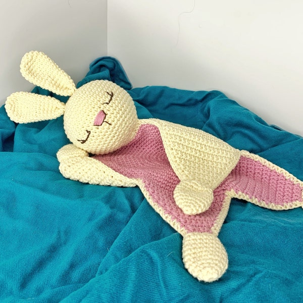 BUNNY Lovey Crochet Pattern | Rabbit Security Blanket Toy | Amigurumi Comforter Cuddle Toy | PDF Easy Crochet Pattern | Lovey toy patterns
