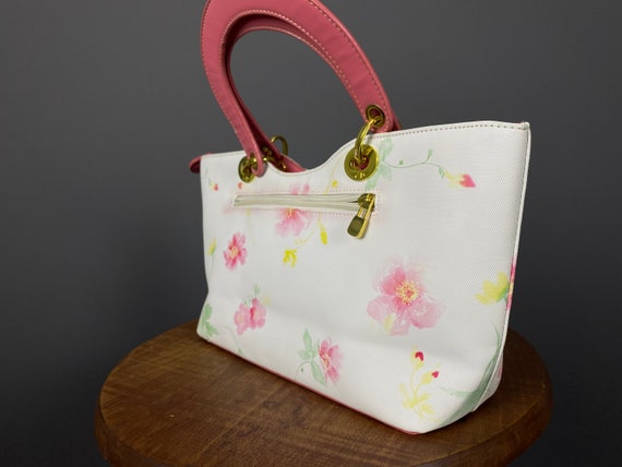 Vintage Christian Dior White Printed Shoulder Bag