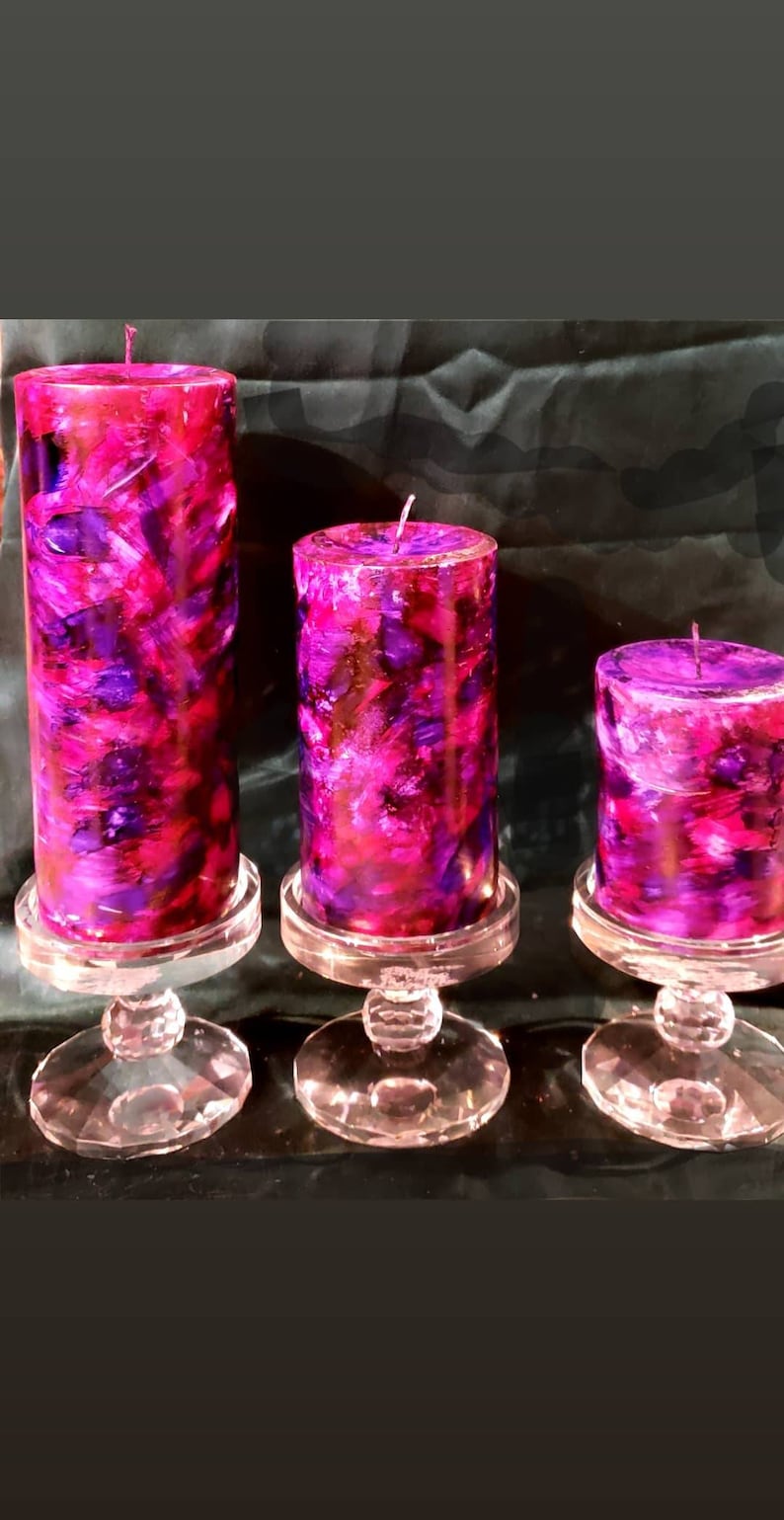 Beautiful multi colored Candles made at your request in sets Etsy