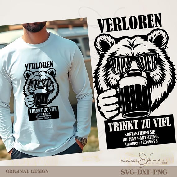 Origineller Design Humor Papa Verloren Ohne Bier Png Lustiger Papa Spruch Design Bierkrug Grafik Vatertag Shirt Plotter Datei CricutDownload