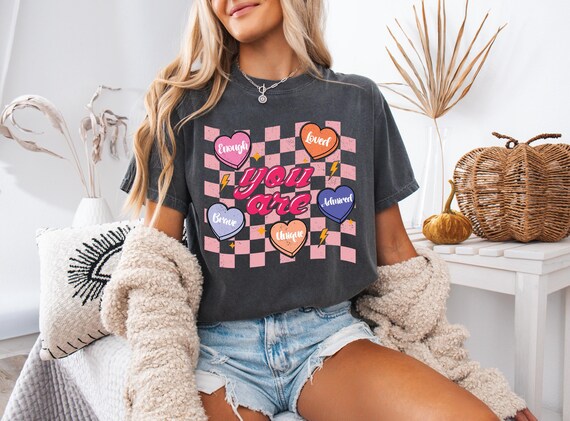 You Are Enough Valentine Png, Retro Valentine Sublimation Design, Self Love Valentine Png, Valentine Heart Png, Positive Affirmations Png
