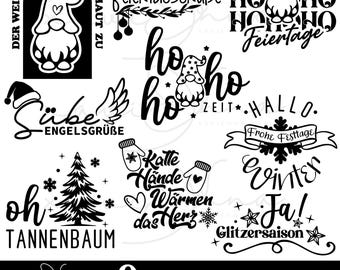 German Christmas Gnomes SVG Designs: Winter Holiday Cut Files (Digital Download)