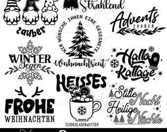 German Christmas SVG Designs: Gnome, Winter, Hot Chocolate (Digital Download)