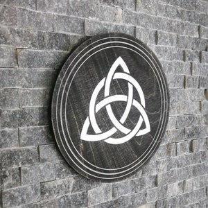 Triquetra Wall Hanging, Holy Trinity Knot, Wooden Celtic Trinity Wall Decor, Pagan Gifts