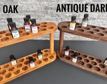 Wooden Essential Oil Display Stand, 15ml Bottle Holder Shelf