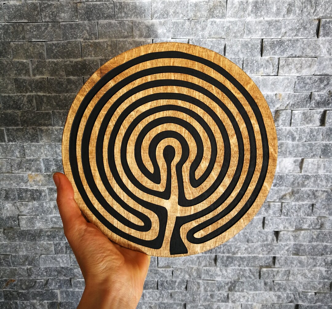 Labyrinth Wooden Wall Hanging, Troy Town Wall Decor, Finger Labyrinth ...