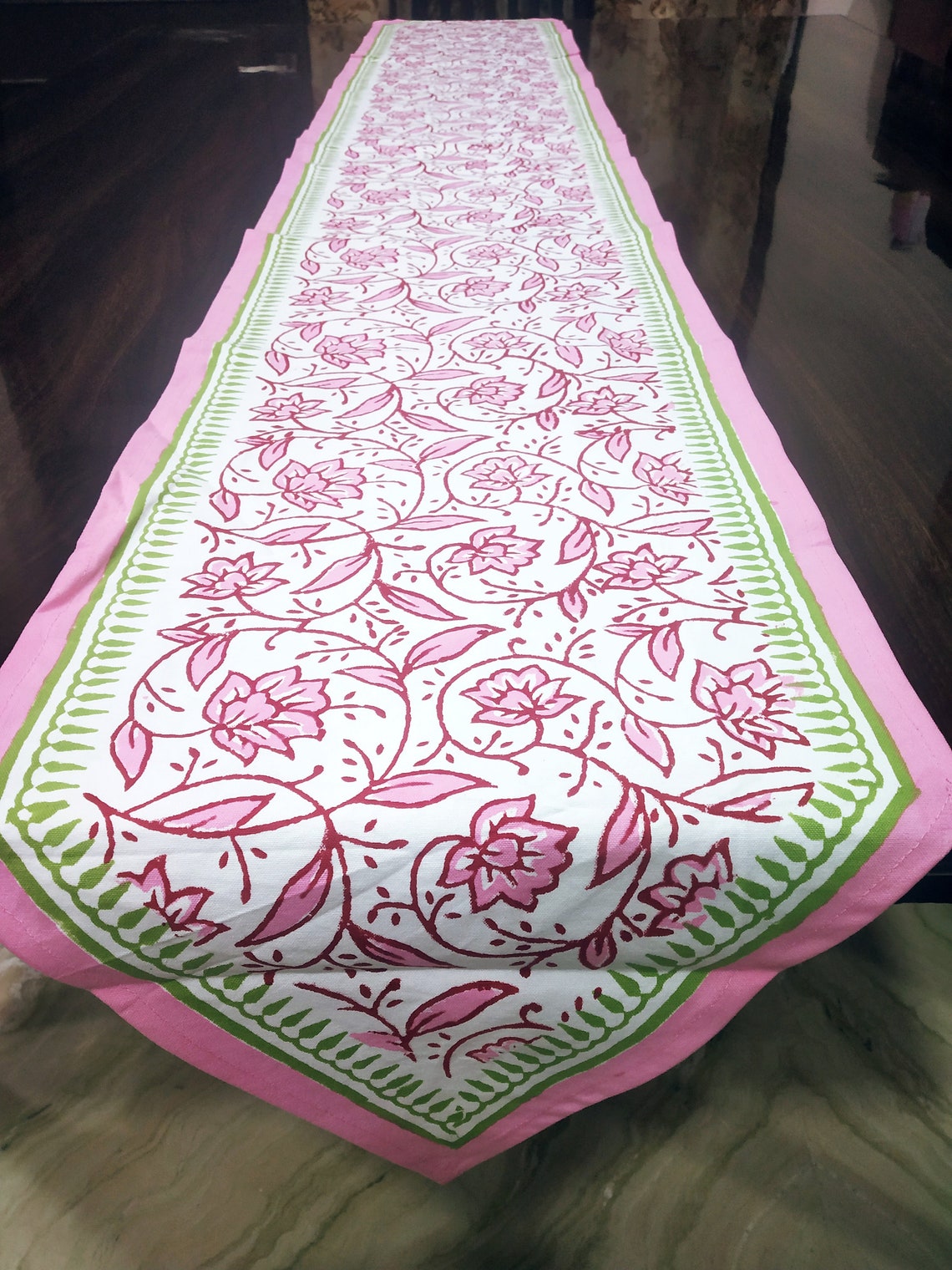 Block Print Table Runner Handmade Table Runner 13 x 84 Etsy