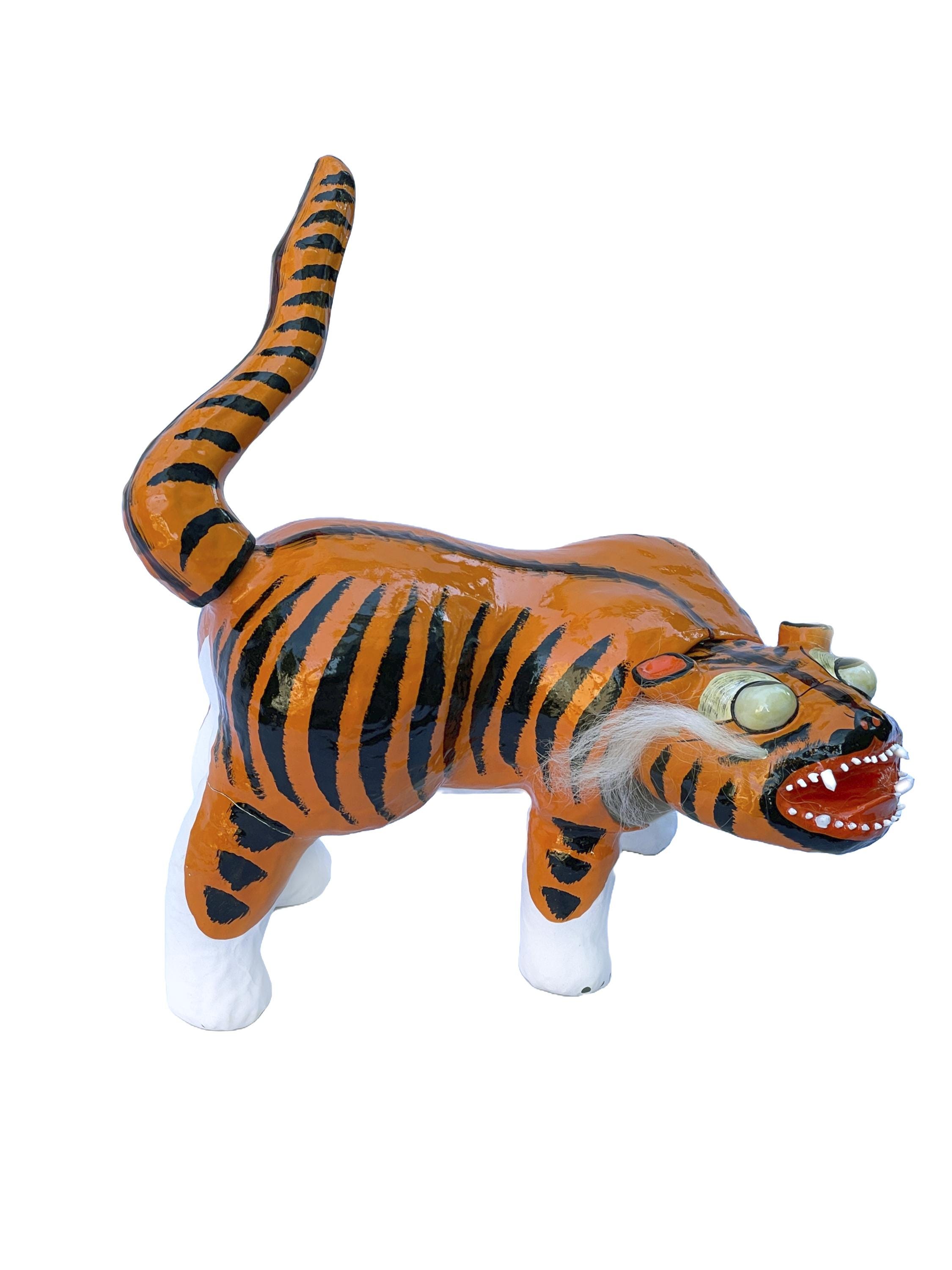 Jouet Tôle Mécanique Tigre Du Bengale - Automate Animal Japan - Vintage