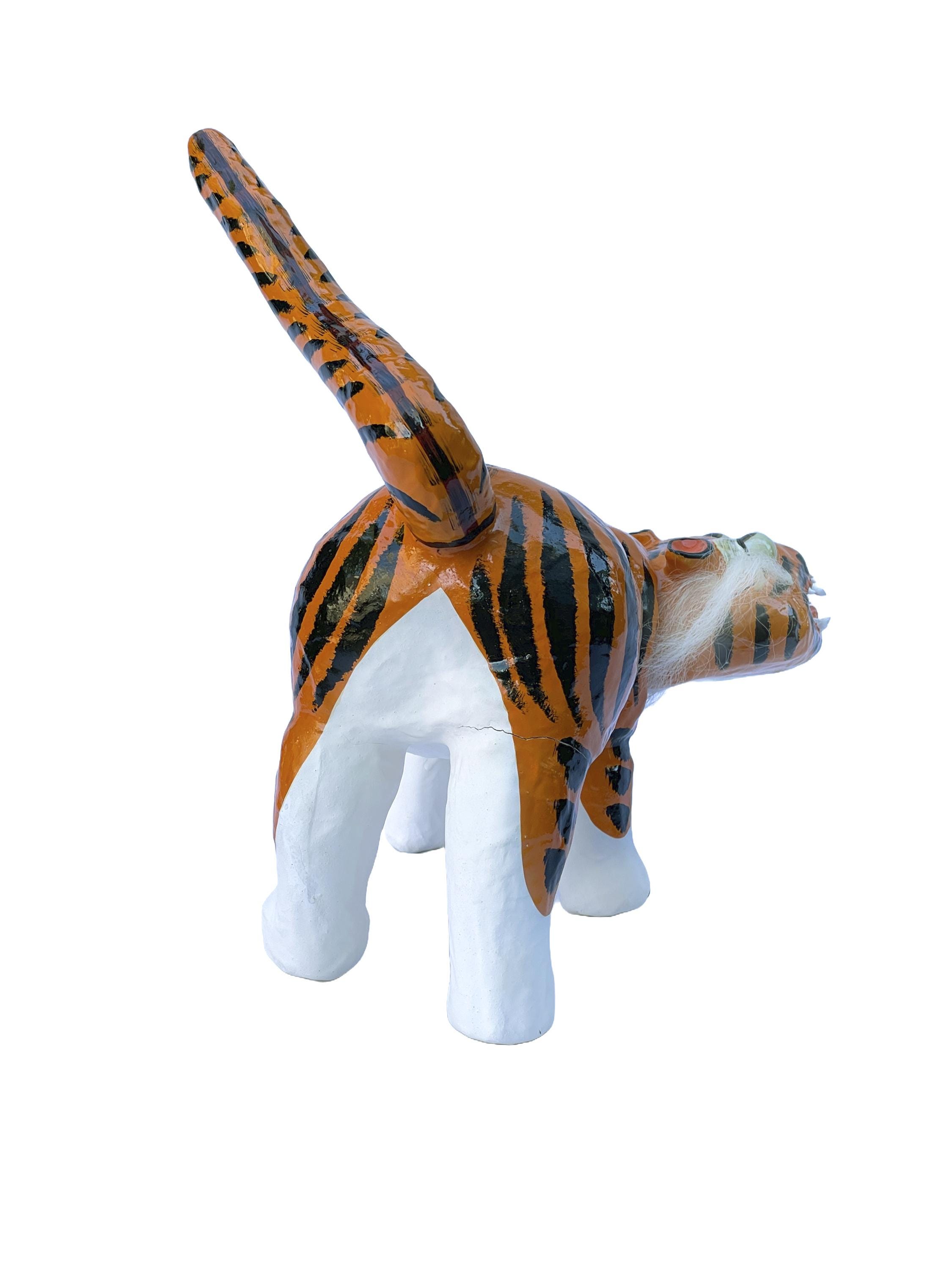 Vintage Hariko No Tora Tiger: Japanese Papier-mâché Folk Art Toy