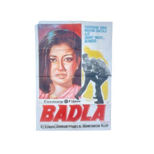Badla (1974) Manifesto del film indiano / Film originale di Bollywood d'epoca /