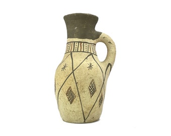 Jarrón de terracota bereber / Vasija de arcilla antigua de Marruecos / Jarra de agua / Arte popular