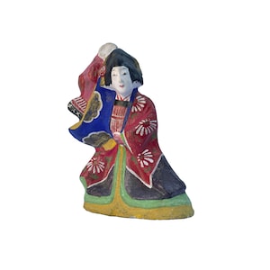 Tsuchi-Ningyo Doll / Japanese folk art / Japanese Clay Doll Statue Ningyo