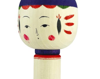 Poupée japonaise traditionnelle en bois avec anneaux