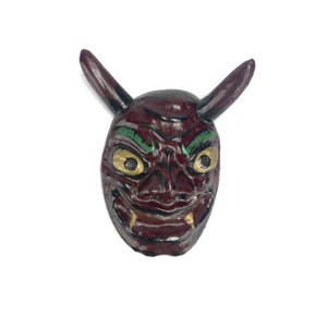 Nice BIG Japanese Omen papier-mache wall mask / Oni mask / Japanese folk toy Price: