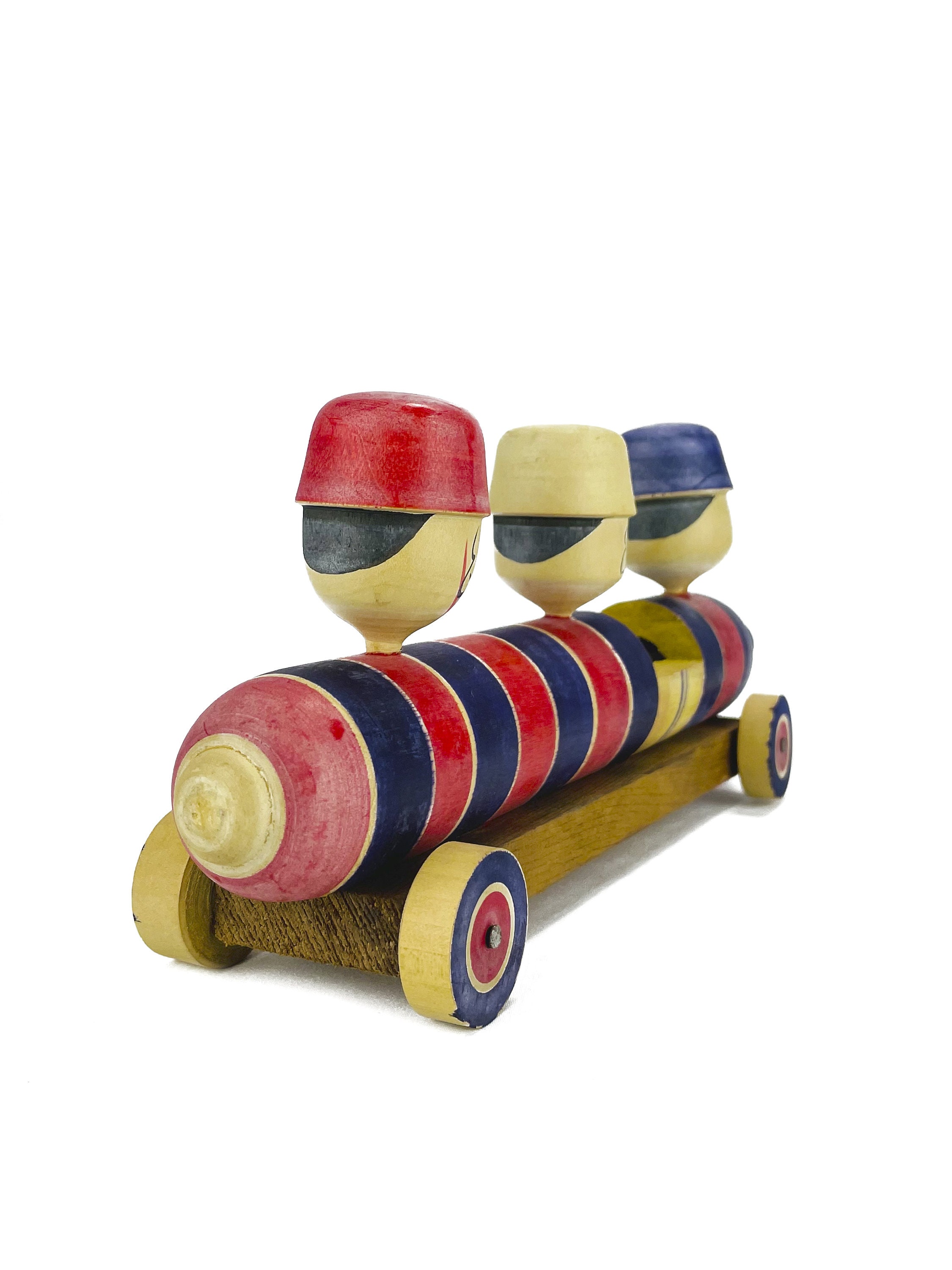 Rare Japanese Wooden Folk Toy / Japanese Kijigangu Wooden Toy / Kokeshi