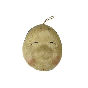 Lovely Japanese Hariko Hyottoko Omen Mask / Hariko paper-mache mask /Japanese folk art / Japanese folk toy