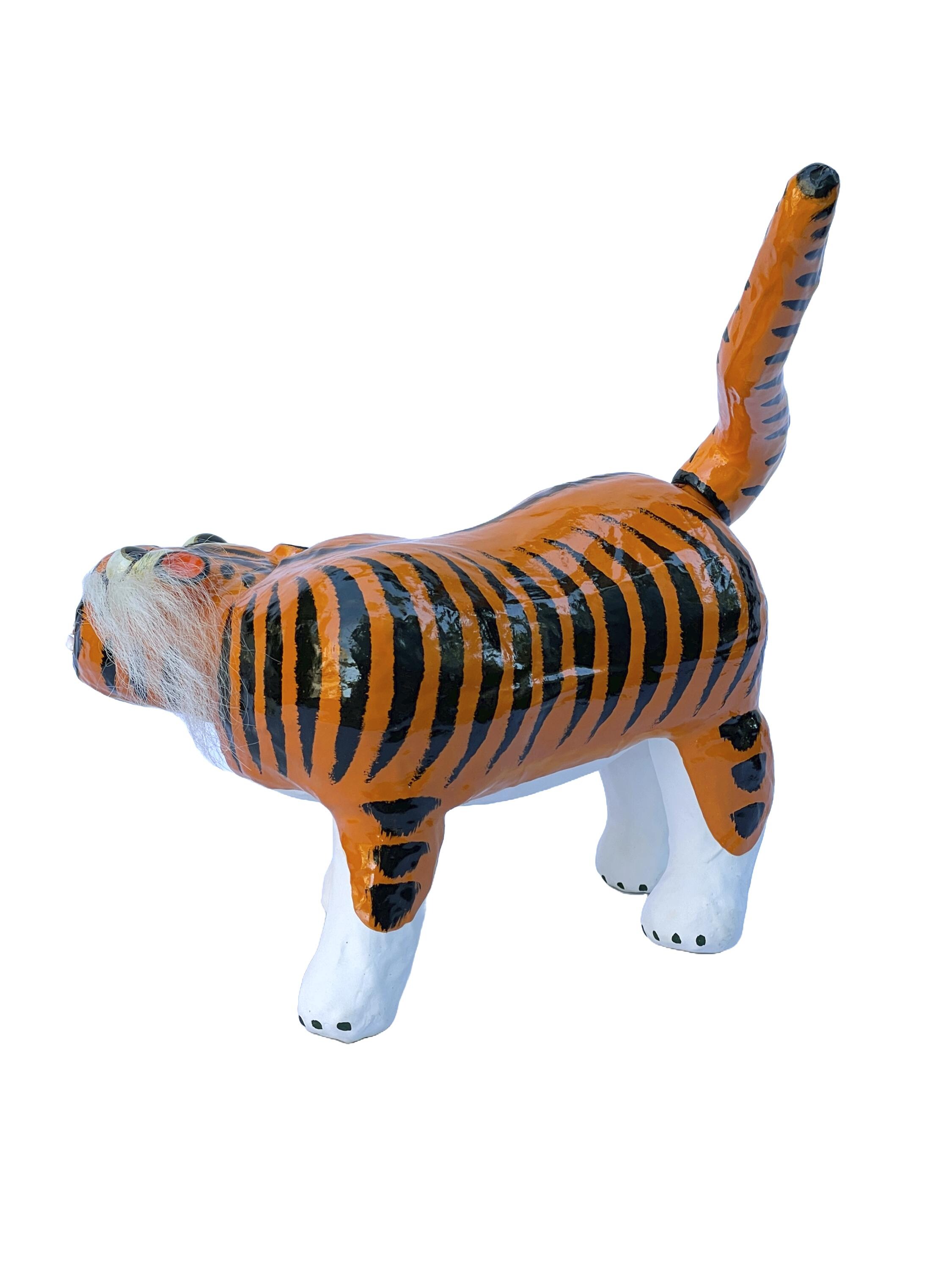 Vintage Hariko No Tora Tiger: Japanese Papier-mâché Folk Art Toy