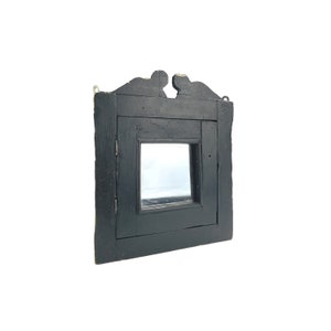 Old Vintage folk art oak corner cabinet / Rustic and primitive /Antique wall hanging cabine /