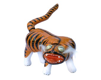 Vintage Hariko No Tora Tiger: Japanese Papier-mâché Folk Art Toy