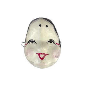 Nice Japanese papier-mache wall mask / Okame mask / Japanese folk toy