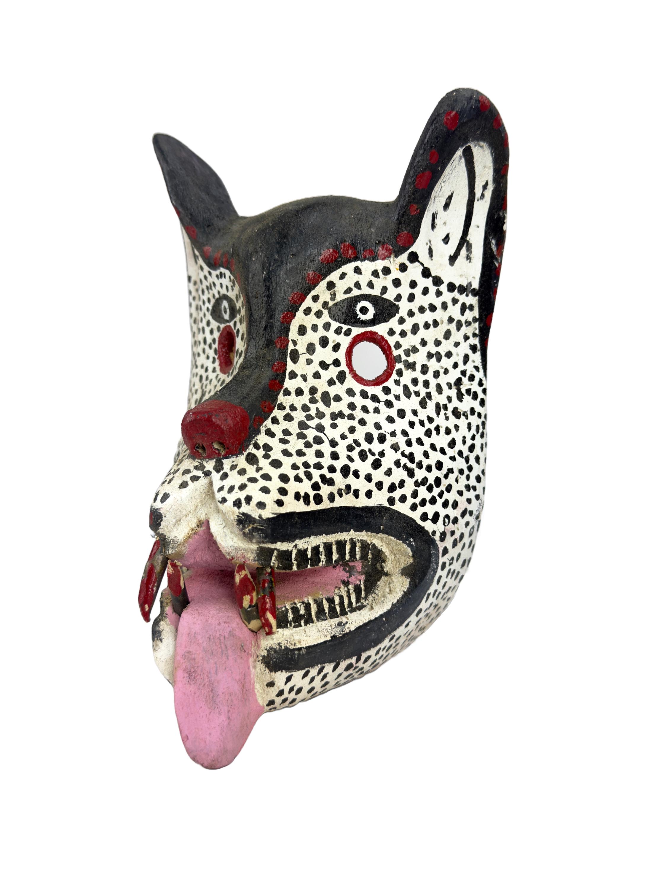 1970年代のヴィンテージメキシコ動物木製マスク / フォーク