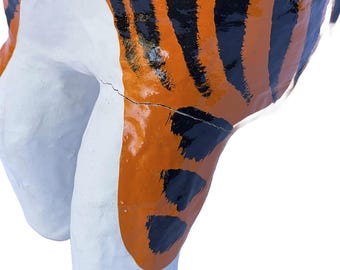 Vintage Hariko No Tora Tiger: Japanese Papier-mâché Folk Art Toy