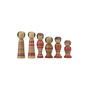 野地忠雄作 土湯こけし 6体セット / 木製日本人形 / 伝統工芸品 / 日本製 /