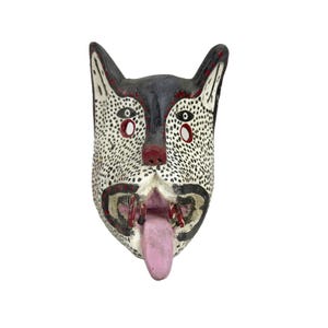 Vintage 1970s Mexican Animal Wooden Mask / Folk Art