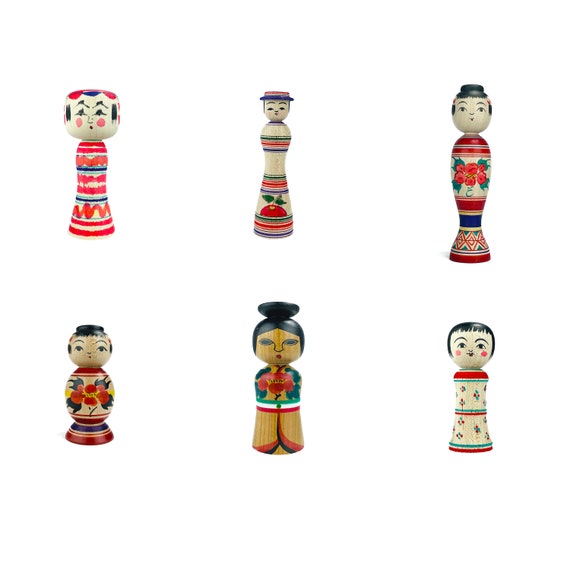 Small Kokeshi Doll Wooden Japanese Doll Traditional Dento