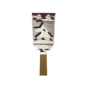 Japanese Vintage Decorative Folk Toy Hagoita Paddle - Wooden Fan Hand-Paint