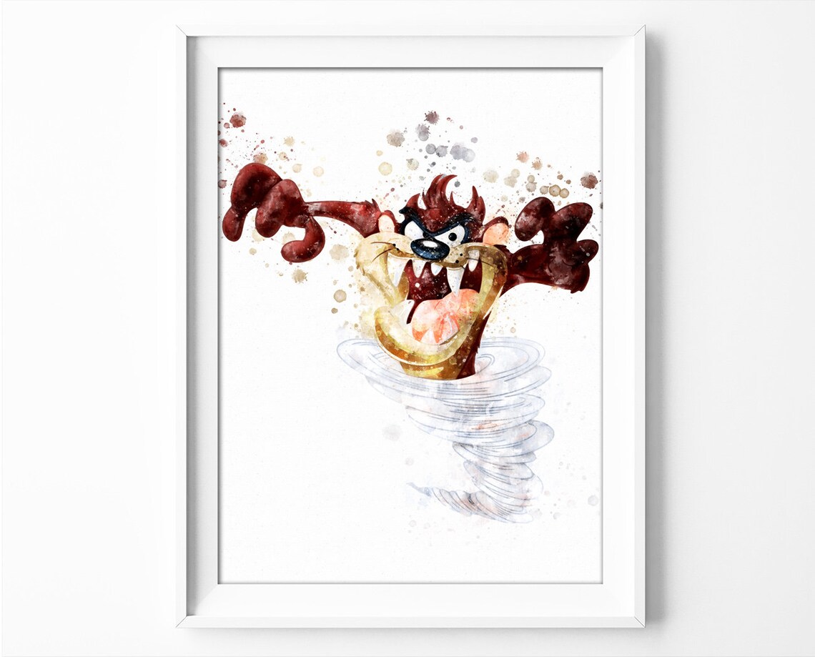 Taz Tasmanian Devil Printable Art Looney Tunes Instant Etsy