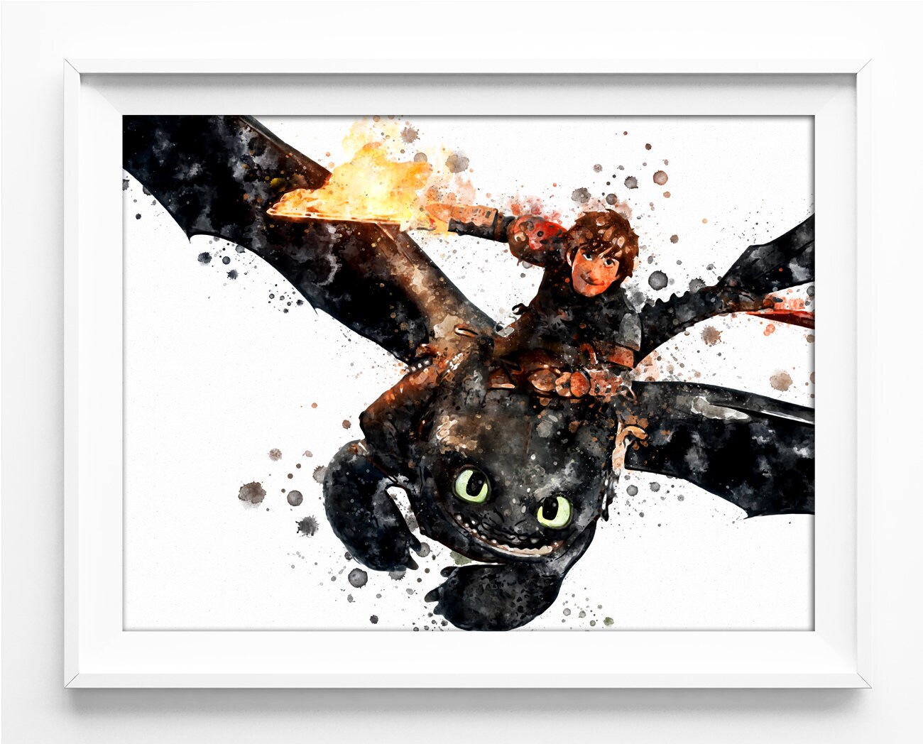 HTTYD Night Fury Print How To Train Your Dragon Poster Etsy