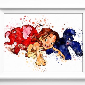 Tarzan And Jane Porter Printable Digital Watercolor Art Etsy