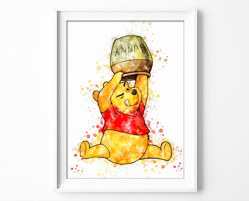 Watercolor Winnie The Pooh Wall Decor Instant Download Etsy