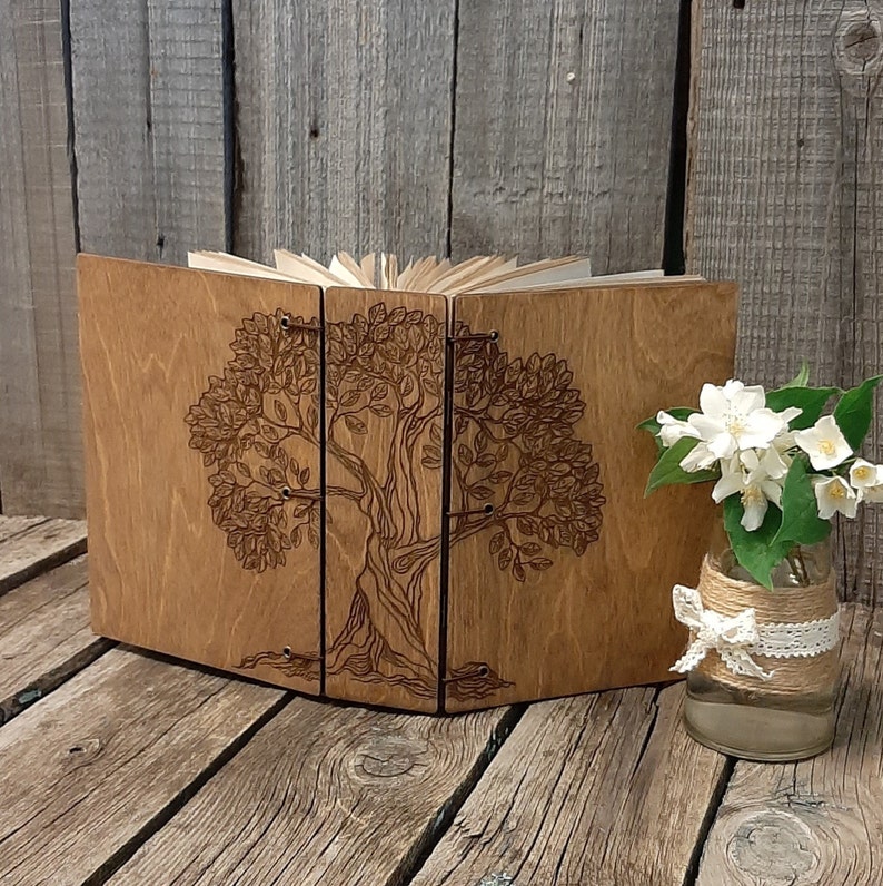 Custom wooden photo album Scrapbook personalized album Etsy