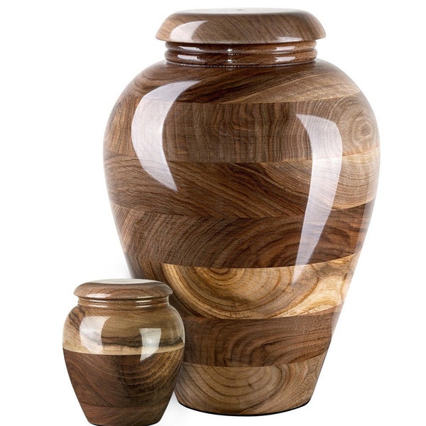 Walnut Adult Urns For Ashes Wooden Urn With Keepsake Walnut Urn For Home Decorative Cremation Urn Made of Wood Urn For Dad Decorative Urn