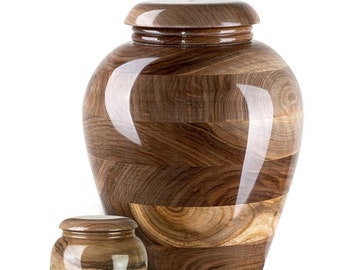 Walnut Adult Urns For Ashes Wooden Urn With Keepsake Walnut Urn For Home Decorative Cremation Urn Made of Wood Urn For Dad Decorative Urn