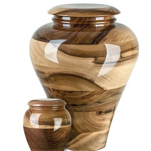 Wooden Cremation Urn With a Keepsake & Urn Set For Ashes Wood Urn Walnut Urn Natural Wooden Urn Personalized Urns For Home Decor Funeral Urn