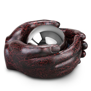 In the hands of an Angel, Unique Small Urn For Ashes, Artistic Painted