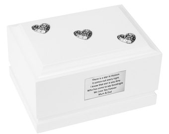 White Child Cremate Urn Memorial Infant Urn Stunning Cremation Ashes Casket Baby Urn For Child Urn For Ashes Child Son Urn For Daughter Urn