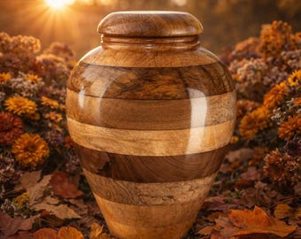 Urna cineraria in legno di mango, urna per ceneri per adulti, urna in legno per ceneri umane, urna cineraria in legno per marito, urna per moglie, urna decorativa