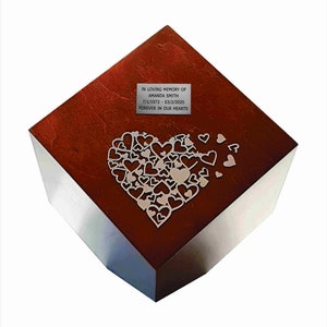 Artistic Cremation Casket Funeral Urn for Ashes With Heart Cremation Urn For Adult Memorial Urn For Home Decor Urn for Human Ashes Box Urn