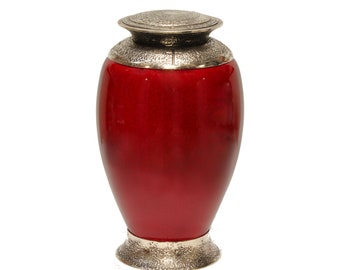 Glass Art Adult Cremation Urn for Ashes , Unique Funeral urn Memorial - Cross,Memorial  Human Cremation Urn