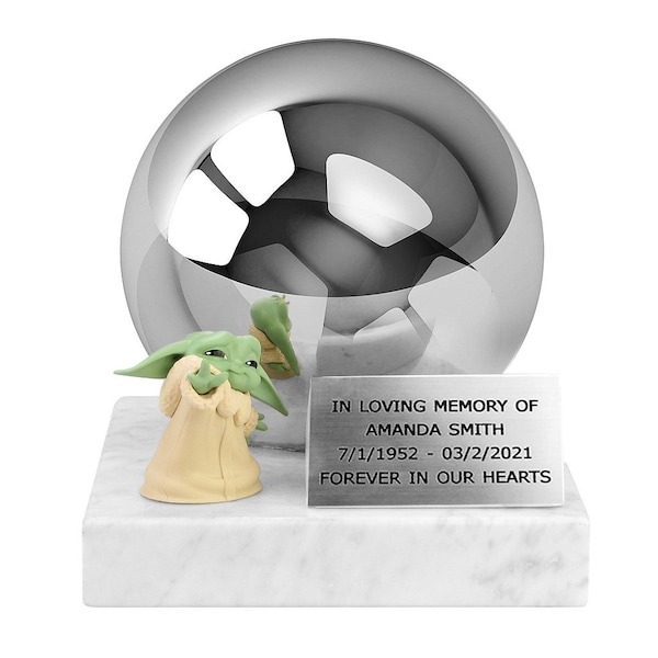 Star Wars Urn, Child, Adult or Companion Size, Urn for Human Ashes With Baby Yoda Figurine, Unique Cremation Urn For Star Wars Lover, Urn